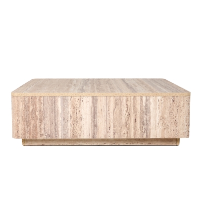 Nova Domus Roma Modern Faux Travertine Square Coffee Table Grey Coffee Table 80569 VGAN-ROMA-SQR-CT