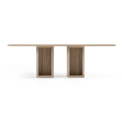 Nova Domus Roma Modern Travertine Rectangular Dining Table Grey Dining Table 80570 VGAN-ROMA-DT