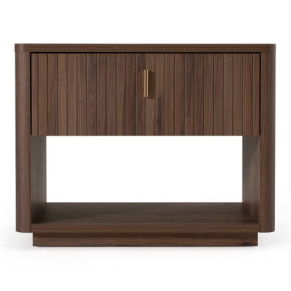 LA Furniture Roma Modern Walnut + Gold Nightstand VGAN-ROMA-NS-WAL Contemporary Style by Vig Furnitrue Number 85744 Catch Home Goods