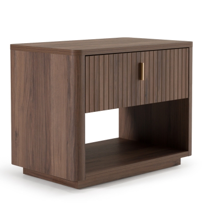 LA Furniture Roma Modern Walnut + Gold Nightstand VGAN-ROMA-NS-WAL Contemporary Style by Vig Furnitrue Number 85744 Catch Home Goods