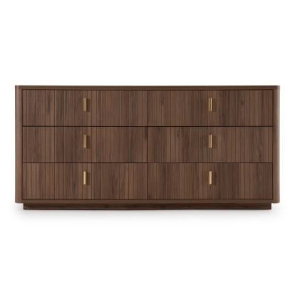 LA Furniture Roma Modern Walnut + Gold Dresser VGAN-ROMA-DRS-WAL Contemporary Style by Vig Furnitrue Number 85746 Catch Home Goods