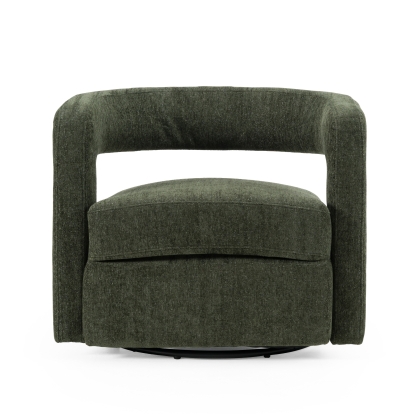 Modrest Ryan Modern Olive Green Fabric Swivel Accent Chair Green Accent Chair 82598 VGDW-DS1018-GRY