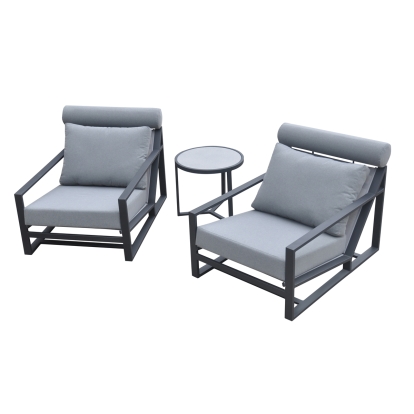 Renava Boardwalk Outdoor Grey Lounge Chair Set Grey Outdoor Seating 74709 VGGES0278-GRY