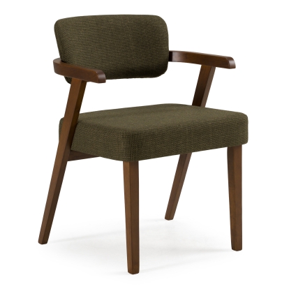 LA Furniture Sacks Mid-Century Modern Green Fabric + Walnut Dining Chair VGMA-MI-1288-WAL Contemporary Style by Vig Furnitrue Number 85578 Catch Home Goods