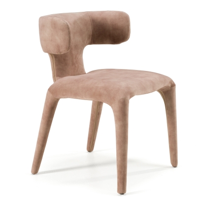 Modrest Saehee Modern Brown Velvet Dining Chair Tan Dining Chair 82760 VGEU-MC-7512CH-BRN
