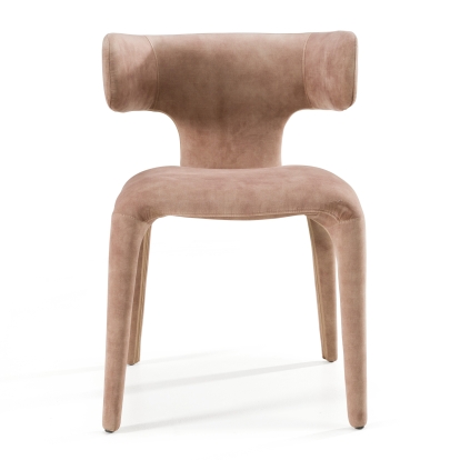 Modrest Saehee Modern Brown Velvet Dining Chair Tan Dining Chair 82760 VGEU-MC-7512CH-BRN