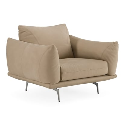 LA Furniture Saint Tropez Modern Italian Beige Leather Accent Chair VGDT-STTROPEZ-CHR-PETRA Contemporary Style by Vig Furnitrue Number 83418 Catch Home Goods
