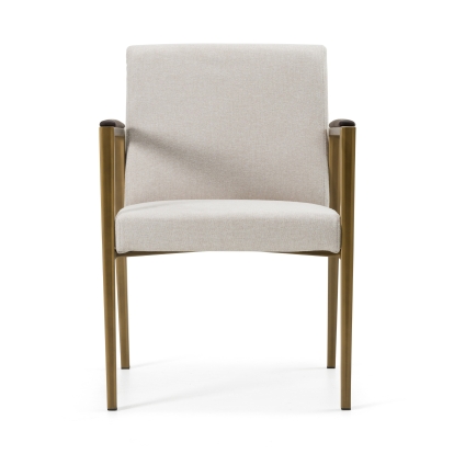 Modrest Sanders Modern Off-White Fabric + Brass Dining Chair Off-White Dining Chair 82743 VGGA-6235CH-1-OFF