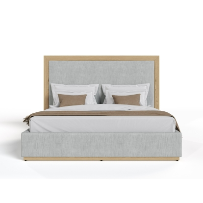 Nova Domus Santa Barbara Modern Grey Fabric + Natural Bed Light Grey Bed 82035|81222|82036 VGMABR-152-BED