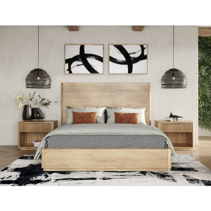 Nova Domus Santa Monica Modern Natural Oak Bedroom Set Oak Bedroom Set 82033|81514|82034 VGMABR-144-SET