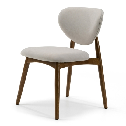 Modrest Savannah Mid-Century Modern Grey Fabric + Walnut Dining Chair Grey Dining Chair 82599 VGDW-DC1009-BGE