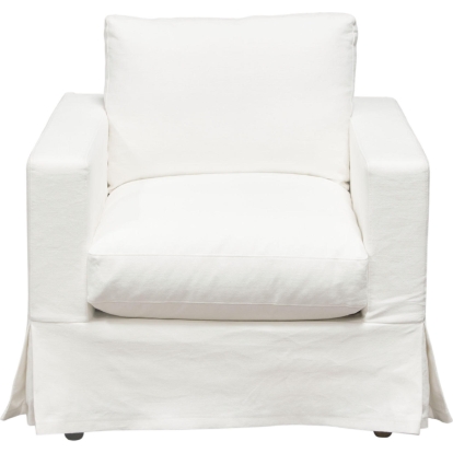 Diamond Sofa SAVANNAHCHWH Savannah Slipcover Accent Chair White Natural Linen