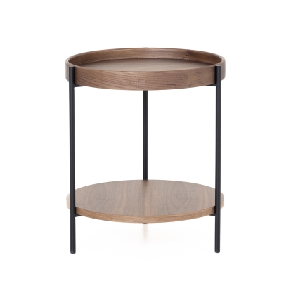 Modrest Savoy Modern Walnut End Table Walnut End Table 82096 VGDW-J5766-WAL