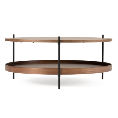Modrest Savoy Modern Walnut Large Coffee Table Walnut Coffee Table 82100 VGDW-J5768-WAL