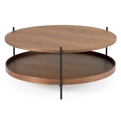 Modrest Savoy Modern Walnut Large Coffee Table Walnut Coffee Table 82100 VGDW-J5768-WAL