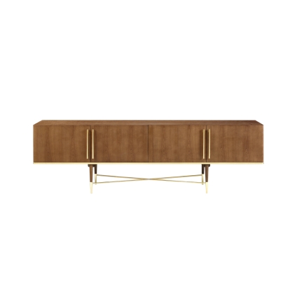 Modrest Bernard Mid-Century Modern Walnut & Gold Buffet Walnut Buffet 75543 VGCSSB-17118