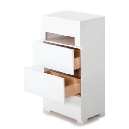 Ceres Modern White Glossy Chest with Light White Dresser 15037 VGWCCG05C