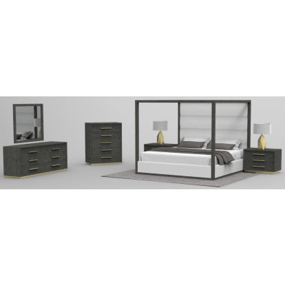 Modrest Manhattan- Contemporary Grey and Gold Dresser Gray/Grey Dresser 79772 VGMA-BR-127-DR