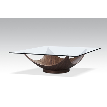 Modrest Sunset Modern Walnut Square Coffee Table Coffee Table 80364 VGWC-SE066C-W