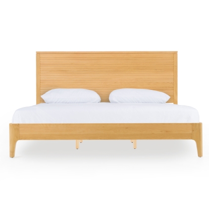 Modrest Seattle Modern Natural Oak Bed Oak Bed 81594|81595 VGWD-SEA-QBKB-BED