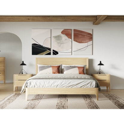 Modrest Seattle Modern Natural Oak Bedroom Set Oak Bedroom Set 81600|81601 VGWD-SEA-QBKB-SET
