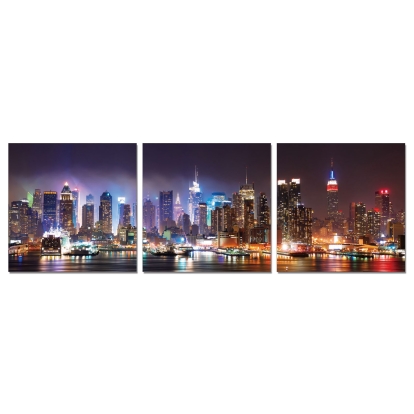 Modrest Cityscape 3-Panel Acrylic Painting Multi-Toned Painting 70791 VGSCSH-71051ABC