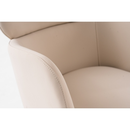 Modrest Shannon Modern Beige Vegan Leather + Rosegold Dining Chair Beige Dining Chair 82439 VGVC-B022A-BGE