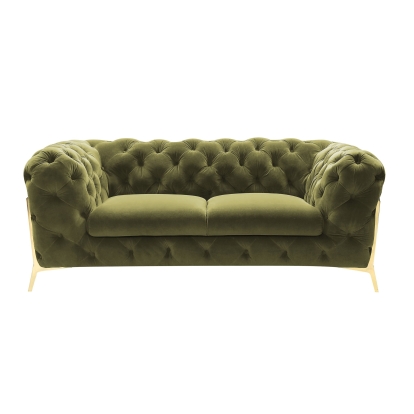 Divani Casa Sheila Transitional Green Fabric Loveseat Green Loveseat 73689 VGCA1346-GRN-L