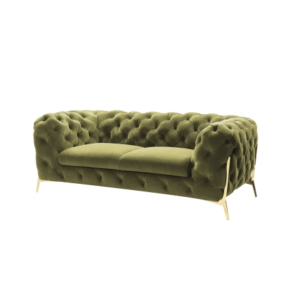 Divani Casa Sheila Transitional Green Fabric Loveseat Green Loveseat 73689 VGCA1346-GRN-L