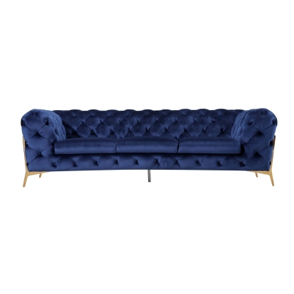 Divani Casa Sheila Transitional Dark Blue Fabric Sofa Blue Sofa 73692 VGCA1346-BLUE-S
