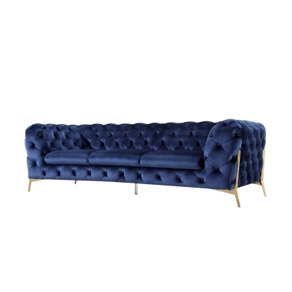 Divani Casa Sheila Transitional Dark Blue Fabric Sofa Blue Sofa 73692 VGCA1346-BLUE-S