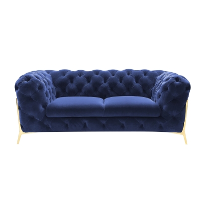Divani Casa Sheila Transitional Dark Blue Fabric Loveseat Blue Loveseat 73693 VGCA1346-BLUE-L
