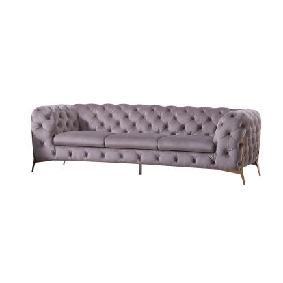 Divani Casa Sheila Transitional Silver Fabric Sofa Grey Sofa 73696 VGCA1346-SIL-S
