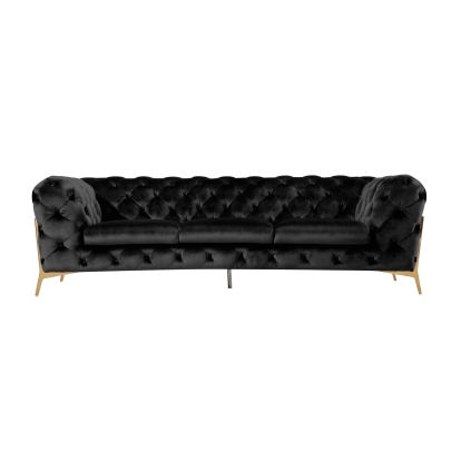 Divani Casa Sheila Transitional Black Fabric Sofa Black Sofa 75346 VGCA1346-BLK-S