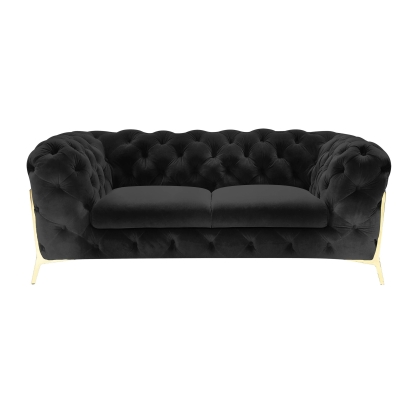 Divani Casa Sheila Transitional Black Fabric Loveseat Black Loveseat 75347 VGCA1346-BLK-L