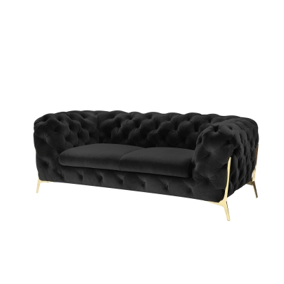 Divani Casa Sheila Transitional Black Fabric Loveseat Black Loveseat 75347 VGCA1346-BLK-L