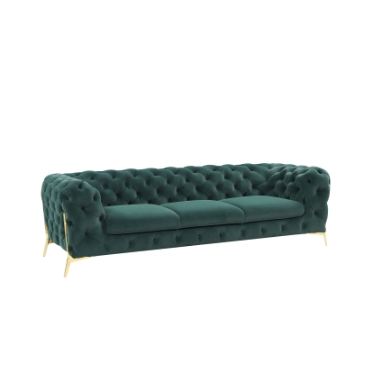 Divani Casa Sheila Transitional Emerald Green Fabric Sofa Green Sofa 77576 VGCA1346-EM-GRN-S