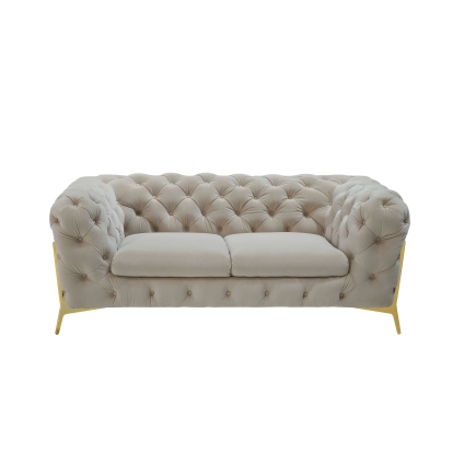Divani Casa Sheila Transitional Beige Fabric Loveseat Beige Loveseat 78550 VGCA1346-BEIX-L