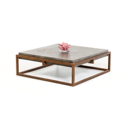 Modrest Shepard Modern Concrete Coffee Table Gray/Grey Coffee Table 70356 VGGR692637