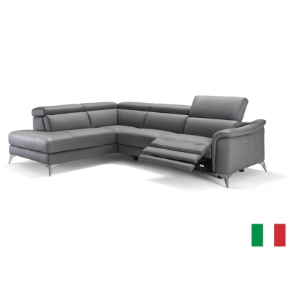 Lamod Italia Monte Carlo Italian Modern Grey Leather LAF Sectional Sofa Sectional Sofa 80276|80900 VGCC-MONTECARLO-G-LAF