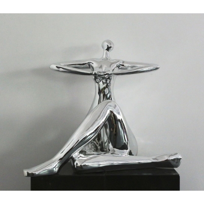 Modrest Lady Yoga Modern Silver Polyresin Sculpture  Sculpture 15195 VGSZ-0395-SIL