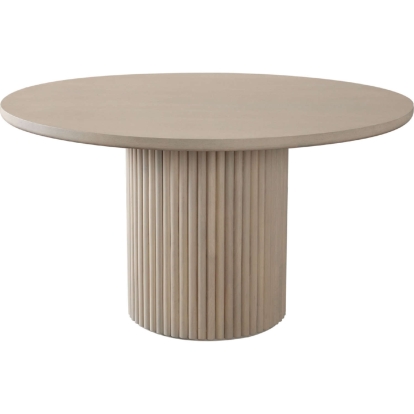 Diamond Sofa SIRENTDTNA Siren 54" Round Fluted Pedestal Base Dining Table Almond Grey Wood