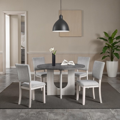 Furniture Of America Oberto Transitional Gray Round Dining Table Model SL3406GY-RT