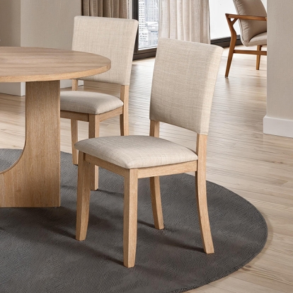 Furniture Of America Oberto Transitional Natural Upholstered Side Chair (4/Ctn) Model SL3406NT-SC-4PK