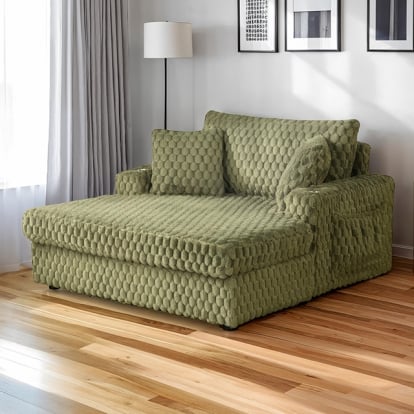 Furniture Of America Ferryhill Contemporary Olive Green 2-Arm Chaise Model SL69000GR-PK