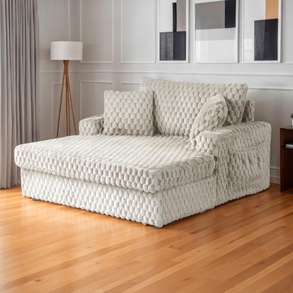 Furniture Of America Ferryhill Contemporary Taupe 2-Arm Chaise Model SL69000TP-PK