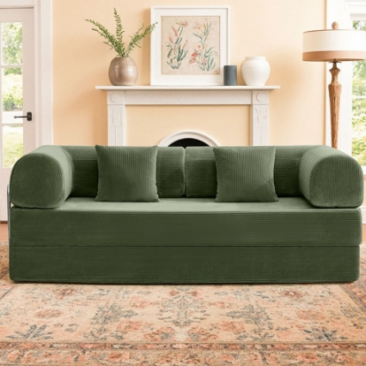 Furniture Of America Perri Contemporary Olive Green 79" Compressed Sofa Model SL6907GR