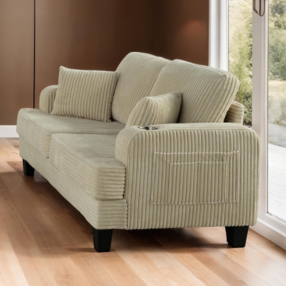 Furniture Of America Moretaine Contemporary Beige Loveseat Model SL6932BG-LV-PK