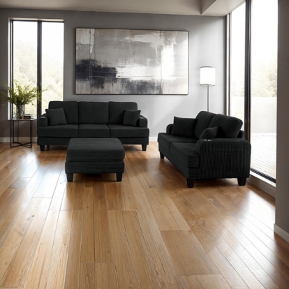 Furniture Of America Moretaine Contemporary Black Sofa Model SL6932BK-SF-PK