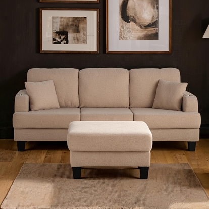 Furniture Of America Cinderford Contemporary Beige Sofa Model SL6936BG-SF-PK